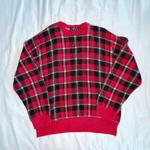 Saddlebred Red and black plaid sweater